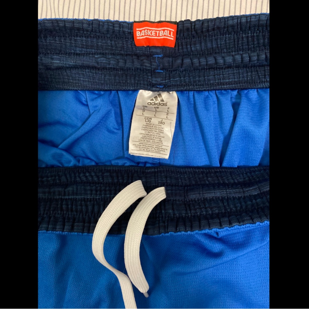 Adidas Men’s Blue Basketball athletic Shorts Large - Picture 3 of 5